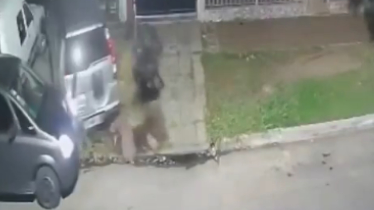 Chocó en Lomas una camioneta estacionada y escapó: todo quedó filmado